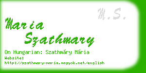 maria szathmary business card